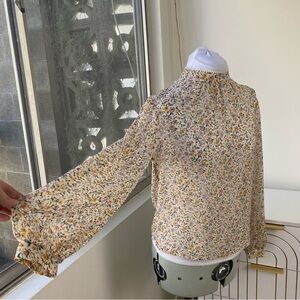 French Connection Victorian Meadow High-Neck Floral Blouse, US 2 / XXS